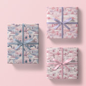 Blush Pink Snowscaps Weihnachtswrapping Paper Set Geschenkpapier Set