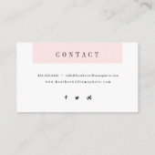 Blush Pink Social Media Business Cards Visitenkarte (Rückseite)