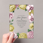 Blush Pink & Soft Gold Modern Botanical Wedding Acryleinladungen (Insitu (Handheld))