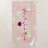 Blush Pink Soft Mint Gold Luxury Trendy Collection Strandtuch (Vorderseite)