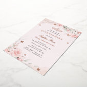 Blush Pink Soft Rose Butterfly Quinceanera 15. Folieneinladung (Gedreht)