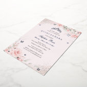 Blush Pink Soft Rose Schmetterling Silber Quincean Folieneinladung (Gedreht)