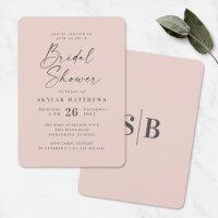 Blush Pink Solid Color Bridal Shower