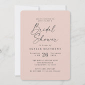 Blush Pink Solid Color Bridal Shower Einladung (Vorderseite)
