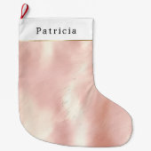 Blush Pink Southwest Cowhide Christmas Großer Weihnachtsstrumpf (Vorderseite)