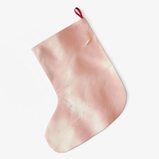 Blush Pink Southwest Cowhide Christmas Großer Weihnachtsstrumpf (Rückseite (Hängend))