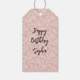 Blush Pink Sparkle Glitter Birthday Geschenkanhänger