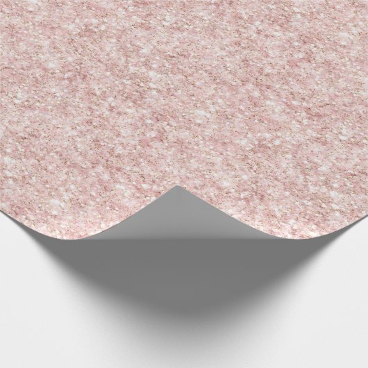 Blush Pink Sparkle Glitter Birthday Geschenkpapier (Ecke)