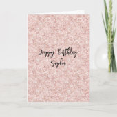 Blush Pink Sparkle Glitter Birthday Karte (Vorderseite)