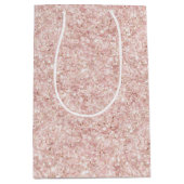 Blush Pink Sparkle Glitter Birthday Mittlere Geschenktüte (Vorderseite)