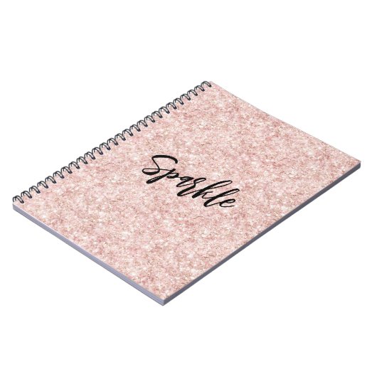 Blush Pink Sparkle Glitter   Notizblock (Linke Seite)