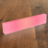 Blush Pink Sparkle Gradient Desk Namplate Namensplakette (Seite)