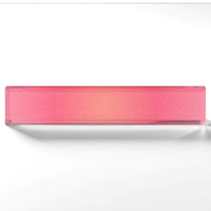 Blush Pink Sparkle Gradient Desk Namplate Namensplakette