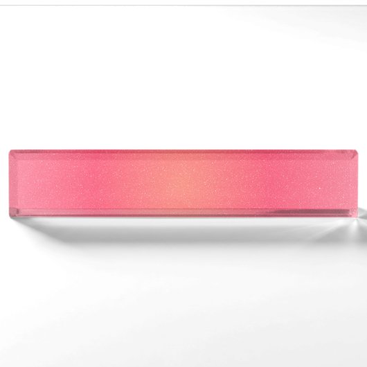 Blush Pink Sparkle Gradient Desk Namplate Namensplakette (Vorderseite)