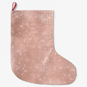Blush Pink Sparkle Großer Weihnachtsstrumpf (Vorderseite)