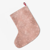 Blush Pink Sparkle Großer Weihnachtsstrumpf (Rückseite (Hängend))