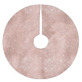 Blush Pink Sparkle Polyester Weihnachtsbaumdecke (Vorderseite)