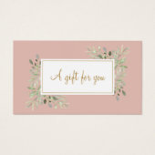 Blush Pink Spring Blätter Script Geschenkgutschein (Vorderseite)