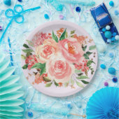 Blush Pink Spring Floral Bouquet Pappteller (Party)