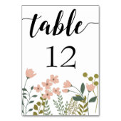 Blush Pink Spring Floral Wedding Tischnummer (Rückseite)
