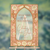 Blush Pink Stained Glass Floral Wedding Welcome  Acrylschild (Neutral)