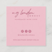 BLUSH PINK STAR WATERCOLOR STUD EARRING DISPLAY QUADRATISCHE VISITENKARTE (Rückseite)