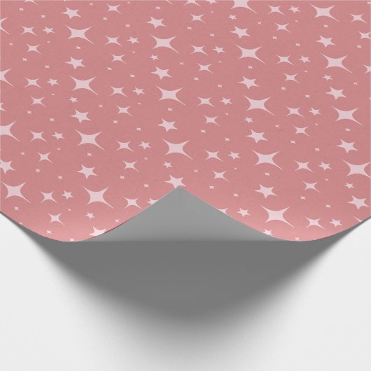 Blush Pink Stardust Gift Wrap - Weiche Rose Farbe Geschenkpapier (Ecke)