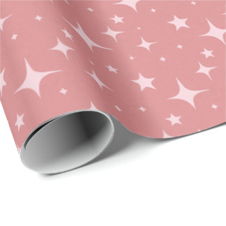 Blush Pink Stardust Gift Wrap - Weiche Rose Farbe Geschenkpapier