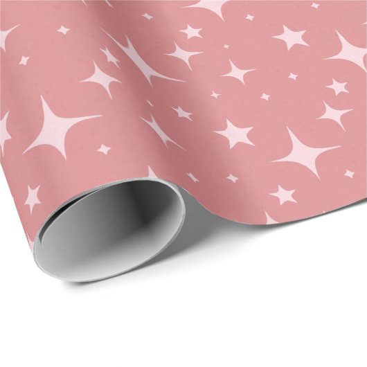 Blush Pink Stardust Gift Wrap - Weiche Rose Farbe Geschenkpapier (Rolleneckpunkt)