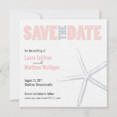 Blush Pink Starfish Hochzeit Speichern Sie das Dat Save The Date (Vorderseite)