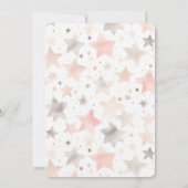 Blush Pink Stars Babydusche Einladung (Rückseite)