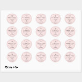 Blush Pink Sticker Logo Vielen Dank für Ihre Beste (Blatt)