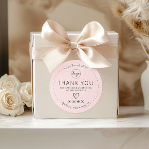 Blush Pink Sticker Logo Vielen Dank für Ihre Beste