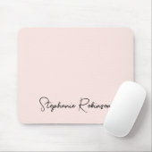 Blush Pink Stilftiges Script Personalisiert Monogr Mousepad (Mit Mouse)