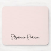 Blush Pink Stilftiges Script Personalisiert Monogr Mousepad (Vorne)