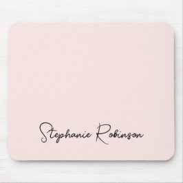 Blush Pink Stilftiges Script Personalisiert Monogr Mousepad