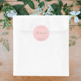 Blush Pink Stilisierte Hochzeit Danke Runder Aufkleber