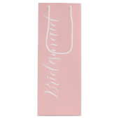 Blush Pink Stilistische Script Hochzeit Bridesmaid Geschenktüte Für Weinflaschen (Vorderseite)