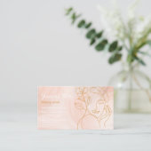 Blush Pink Stilvolle Makeup Artist Salon Visitenkarte (Stehend Vorderseite)