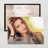 Blush Pink Stilvolle Script Abschluss Liebe+Danke Postkarte (Vorne/Hinten)