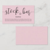 Blush Pink Stock the bar Bridal Shower  Begleitkarte (Vorne/Hinten)