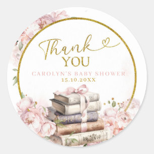 Blush Pink Storybook Kinderdusche Danke Sticker