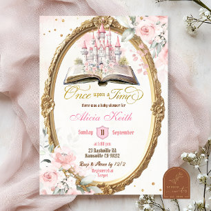 Blush Pink Storybook Kinderdusche Einladung