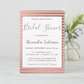 Blush Pink Stripe Bridal Dusche Einladung (Stehend Vorderseite)