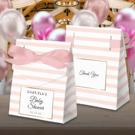 Blush Pink Stripe Elegante Gold Baby Dusche Geschenkschachtel
