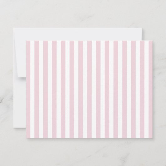 Blush Pink Stripe Minimalist a Note From Flat Note Einladung (Rückseite)