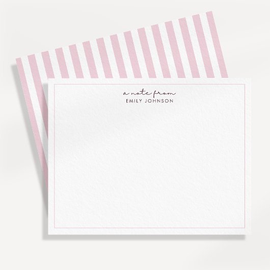 Blush Pink Stripe Minimalist a Note From Flat Note Einladung