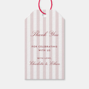 Blush Pink Striped Wedding Danke, dass Sie das Ges Geschenkanhänger