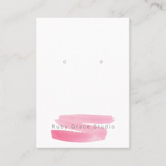 Blush Pink Stroke Earring Display Card Visitenkarte (Vorderseite)