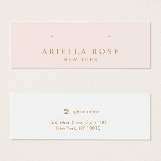 Blush Pink Stud Earring Juwelier Display Card (Vorne & Hinten)